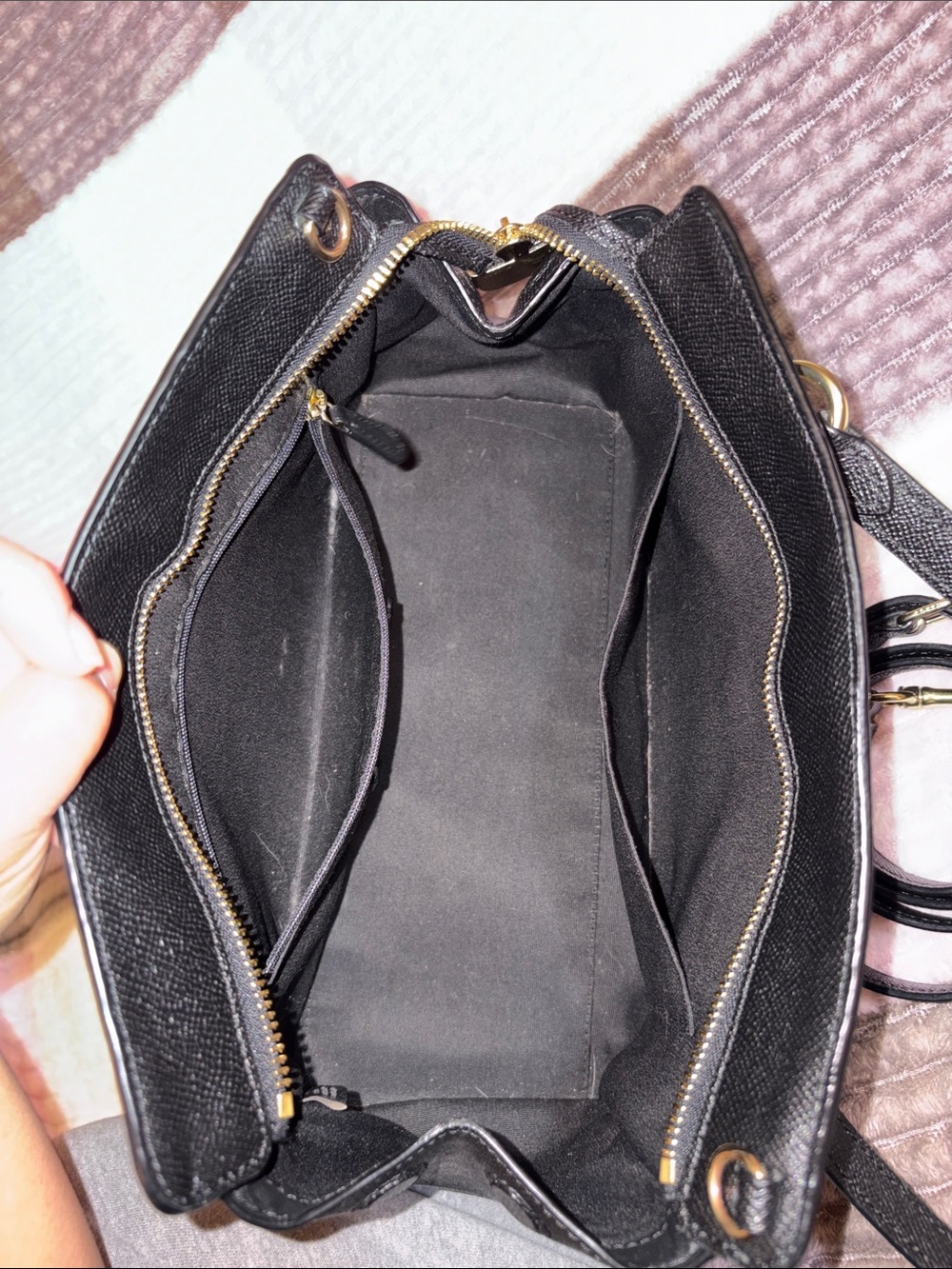 Coach Kailey Carryall Black in Crossgrain Leather - Picture 10 of 14